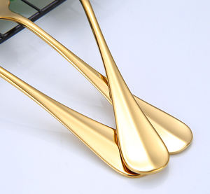 Venta al por mayor de gama alta cuchara tenedor cuchillo espejo oro cubiertos de acero inoxidable cubiertos de 7 piezas - Product Image 5