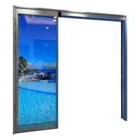 Nouvelle conception de porte coulissante battante en aluminium et verre trempé pour toilettes, salles de bain et cuisines, idéale pour la maison