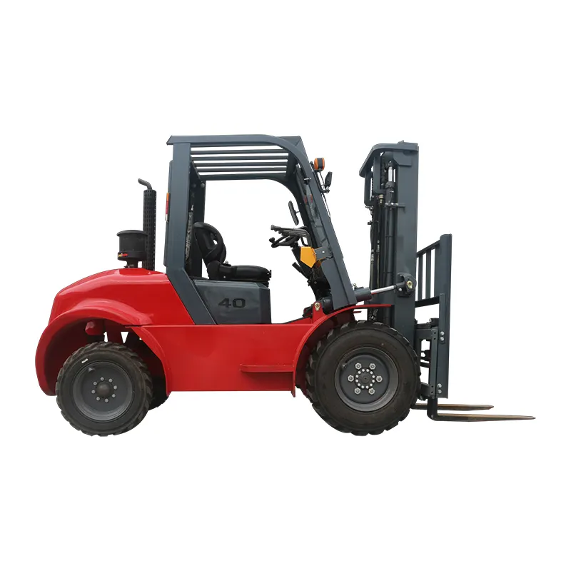 HECHA 4Ton All-Terrain Diesel Forklift 2WD New Condition Retail Manufacturing Plant Farms Core Components Engine Pump Gearbox