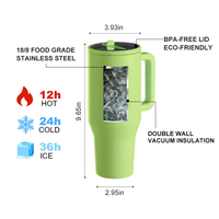 Gobelet isotherme en acier inoxydable à double paroi avec logo personnalisé, 30 oz et 40 oz, pour l'aventure, le voyage, le café, avec poignée