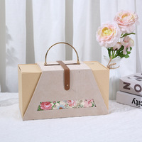 Boîte à fleurs de couleur unie Portable fenêtre en relief mat laminé cadeau compagnon boîtes rigides écologiques estampage impression