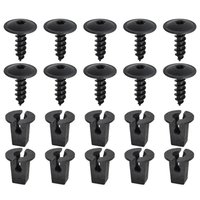 Vis autotaraudeuses noires de 5 mm avec écrous en plastique en U, clips de fixation pour pare-chocs, ailes et passages de roue, kit de pièces de rechange pour carrosserie automobile