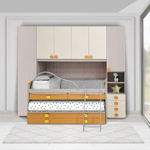 GIESSEGI BRIDGE - MODELO DE DORMITORIO JOB CENERE - MADERA COLOR CREMA Y ALBARICOQUE - Product Image 1