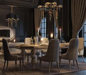 Đồ NỘI THẤT PHÒNG ăn cao cấp chạm khắc chân gỗ cổ điển bàn ăn đặt 10 chỗ Nhà Hàng bàn ăn bằng đá cẩm thạch - Product Image 4