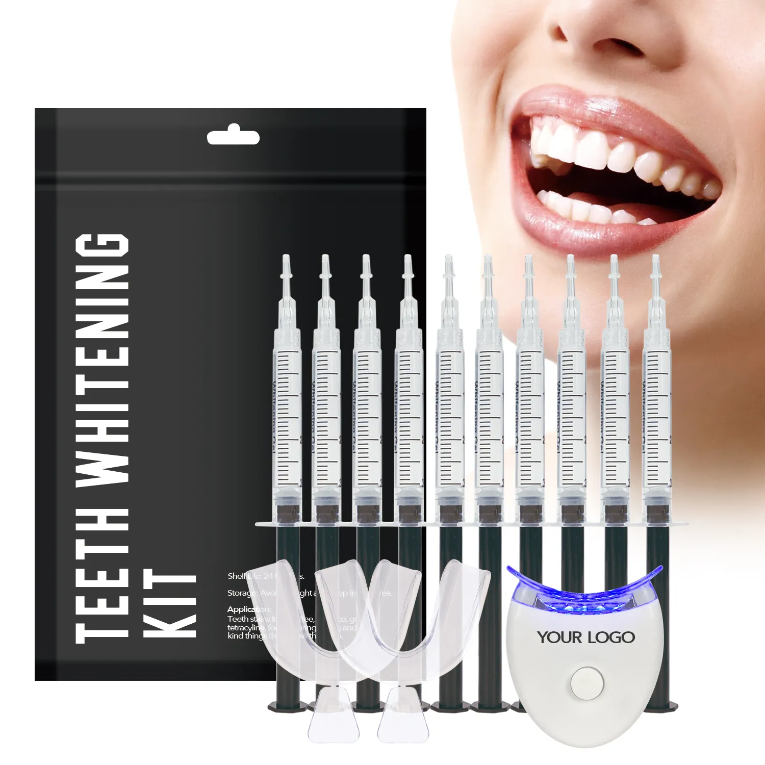 Harga Pabrik LED Lampu Pemutih Gigi CE Rumah Digunakan Kit Pemutih Gigi Non Peroksida