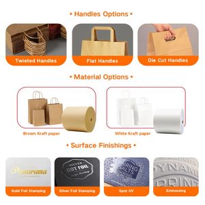Bolsas de Papel Kraft Recicladas al por Mayor para Comida para Llevar, Bolsas Personalizadas para Restaurantes, Bolsas de Papel para Entrega de Alimentos - Product Image 2