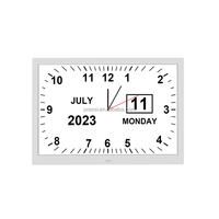 Jam dinding Digital besar, kalender Digital 25 alarm pengingat obat 15 "Remote kontrol jam rabun jauh