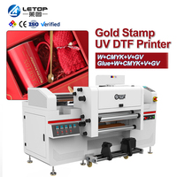 Impresora de Etiquetas en Rollo Grande LETOP, Máquina de Impresión Digital UV Crystal DTF con Película Dorada de 60 cm, Plotter de Impresión de Etiquetas de Inyección de Tinta