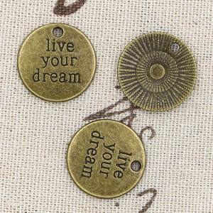 I piatti con ciondoli Color argento tibetano 20x20mm vivono i tuoi sogni gioielli antichi che realizzano oggetti fatti a mano fai da te - Product Image 5