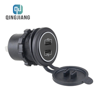 Zócalo de cargador de coche de metal de aluminio triple de 60W con PD3.0 y dos puertos QC3.0, zócalo de extensión WiFi
