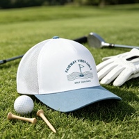 Gorra de Béisbol Personalizada de Dos Tonos con Bordado, Gorra de Golf de Malla Ajustable con Cierre a Presión, Gorra Trucker Deportiva de 5 Paneles para Unisex