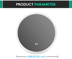 กระจกแต่งหน้า LED ทรงกลมพร้อมระบบไล่ฝ้าแบบสัมผัส กระจกแต่งหน้าติดผนังแบบมีไฟ กระจกแต่งหน้าแบบด้านเดียว - Product Image 4