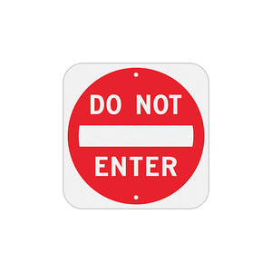 Cartello di Divieto d'Ingresso |   Segnale Stradale Riflettente in Alluminio Conforme MUTCD per Strade Unidirezionali e Ingressi - Product Image 1