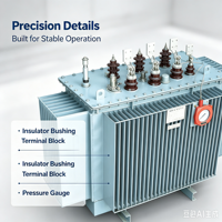 Transformateur immergé dans l'huile S11.S13-M à double enroulement en aluminium et cuivre de haute qualité, 10KV, entièrement scellé, faible perte, anti-harmonique