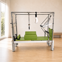 Lit de Pilates Cadillac Combo Reformer en alliage d'aluminium avec barre de traction et système de poulies à cordes pour studio commercial et salle de sport à domicile