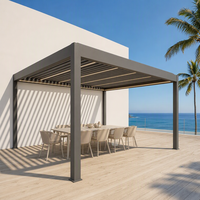 Structure d'ombrage bioclimatique motorisée en aluminium à lames orientables, écologique et thermolaquée pour jardin, terrasse, balcon, patio