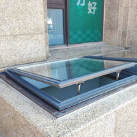 Fenêtre de toit moderne à cadre en aluminium, double vitrage trempé, lamellé-collé, pour jardin, avec persienne, sécurité intelligente et automatique