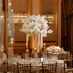 Boule de fleurs artificielles en soie HK-FB093 pour mariage, centre de table, décoration de table de mariage - Product Image 4