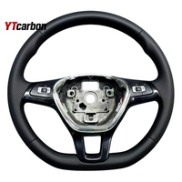 Volante de Cuero Personalizado Estilo Racing para Amarok, Aerteon, Atlas, Caddy, Accesorios Interiores de Auto, Cuero Italiano y Gamuza