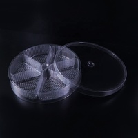 Plateau d'emballage en plastique Transparent PET 6 compartiments pour fruits et noix, avec couvercle, boîte à bonbons