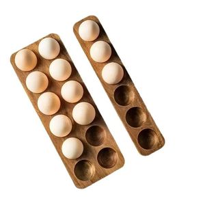 Sheng Hua Egg Storage Tray Wooden Divided Freshness Preservation Home <b>Kitchen</b> Refrigerator Use - Product Image 2
