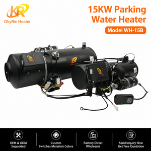 Calentador <span class=keywords><strong>de</strong></span> Líquido <span class=keywords><strong>de</strong></span> Alta Resistencia OkyRie WH-15B <span class=keywords><strong>de</strong></span> 15KW con Relé Integrado, Sin Cableado Adicional, Precalentamiento <span class=keywords><strong>de</strong></span> Motor para Autobuses y Camiones - Product Image 1
