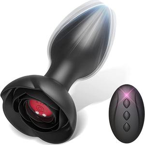 Juguete Anal Manshi Electronics Rose, de Silicona ABS con Vibración y Control Remoto, Juguete Sexual para Adultos con 10 Frecuencias para Hombres y Mujeres - Product Image 1