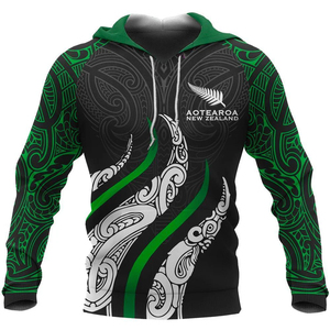 Fabricants de vêtements personnalisés Nouvelle-Zélande Maori Aotearoa Koru Fire Style personnalisé Sweatshirts à capuche et sweatshirts à manches régulières pour hommes - Product Image 1