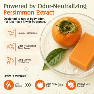 Sapone Naturale al Cachi Ikzee con Estratto di Cachi e Burro di Karité, Detergente Deodorante per il Corpo per una Freschezza Duratura - Product Image 3
