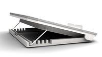 Refroidisseur d'ordinateur portable portable et réglable avec port USB, lumière LED, ventilateur et grille métallique pour étude