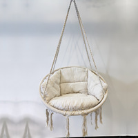 Fauteuil suspendu moderne avec coussin imperméable et corde en coton pour une utilisation en intérieur/extérieur