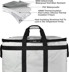 Food Distribution Insulated Cooler Bag Insulated Cold Meal Bag with Attached Bottom and Divider for Hot and Cold Food Outside - Product Image 5