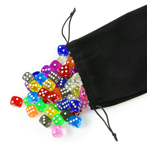 Dados redondeados transparentes de 16mm para juegos, paquete de 100 piezas con 10 colores y bolsa de terciopelo, tamiz para dados - Product Image 4