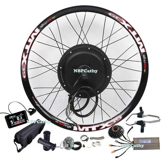 UK US Warehouse Dropship 2000W Ebike Conversion Kit with Battery MTX39 Rim 2000w Electric Hub Motor Bike Kit Rear Wheel 52V