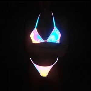 Verano mujer madura 2 piezas extremo erótico sexy brillante fantasía reflectante trajes de baño ropa de sol ropa de playa micro bikini - Product Image 4
