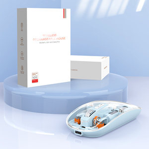 HXSJ M233 nueva llegada 3 modos Mini inalámbrico totalmente transparente ergonómico ligero ratón derecho 500 MAh recargable para ordenador portátil - Product Image 1