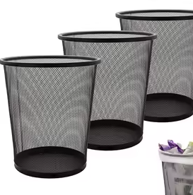 Anti-Rust Round Open Top Metal Mesh 12L Trash Can with Eco-Friendly Design for Kitchen Bathroom Indoor/Outdoor Use - Product Image 4