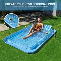Flotteurs de piscine gonflables, radeau de détente pour adultes, piscine de bronzage gonflable avec oreiller amovible, jouets de piscine