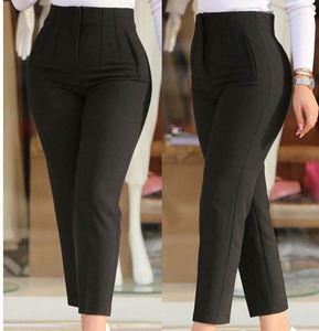 Pantalon de bureau pour femme, taille mi-haute, coupe skinny, imprimé vintage, infroissable, séchage rapide, coupe droite, avec cordon de serrage, collection printemps - Product Image 2