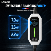 LANYUE Nouvelle station de recharge intelligente pour véhicules électriques, connecteur GB, 3,5 kW/7 kW, montage mural/sol, résistant aux intempéries IP55/IP65
