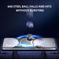 Protection d'écran en verre trempé haute teneur en aluminium, anti-rayures, anti-explosion, 9H, 2.5D, pour téléphone portable Tecno Spark 30