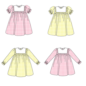 Yaz kısa fırfır kollu rahat 100% pamuk dokuma bebek kabarcıklar kızlar pembe ekose tulum toplu - Product Image 6