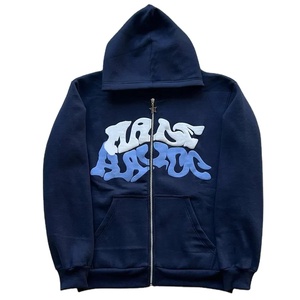 เสื้อฮู้ดซิปแบบสั่งทำพิเศษ ลวดลายพิมพ์นูนแบบสั่งทำพิเศษ ทรงโอเวอร์ไซส์ ผ้าฝ้าย 100% เนื้อหนา ระบายอากาศได้ดี เหมาะสำหรับผู้ชายในฤดูหนาว - Product Image 4