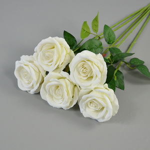 Rosa Artificial de Terciopelo Realista en Oferta, Rosa Blanca de Tallo Único, Decoración para Bodas, Navidad, Día de San Valentín - Product Image 4