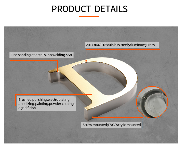 3D No Light Fabricated Letter Channel Letter Laser Cut Brush