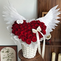 Ailes d'ange pour la Saint-Valentin, ailes électriques, bouquet en forme de cœur, cadeau créatif populaire sur Internet, cadeau romantique pour petite amie