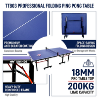 Table de Tennis de Table IUNNDS Intérieure Extérieure Ping-Pong Haute Qualité Pliable Portable avec Roues