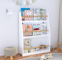 Étagère à livres pour enfants à 3 niveaux, blanche, robuste, en MDF et en bois de pin, organisateur de rangement pour chambres, salles de jeux, salles de classe