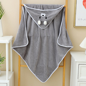Accepter le logo personnalisé ensemble de couvertures de réception pour bébé sweat à capuche pour nouveau-né serviettes en molleton corail couverture serviette à capuche pour nouveau-né - Product Image 5