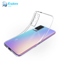 IExplore Soft Crystal Clear Transparent 2mm TPU Phone case avec Fingerprint Proof Spot pour Vivo V21E 5G V605G Y400 V50 LITE 5G